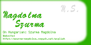 magdolna szurma business card